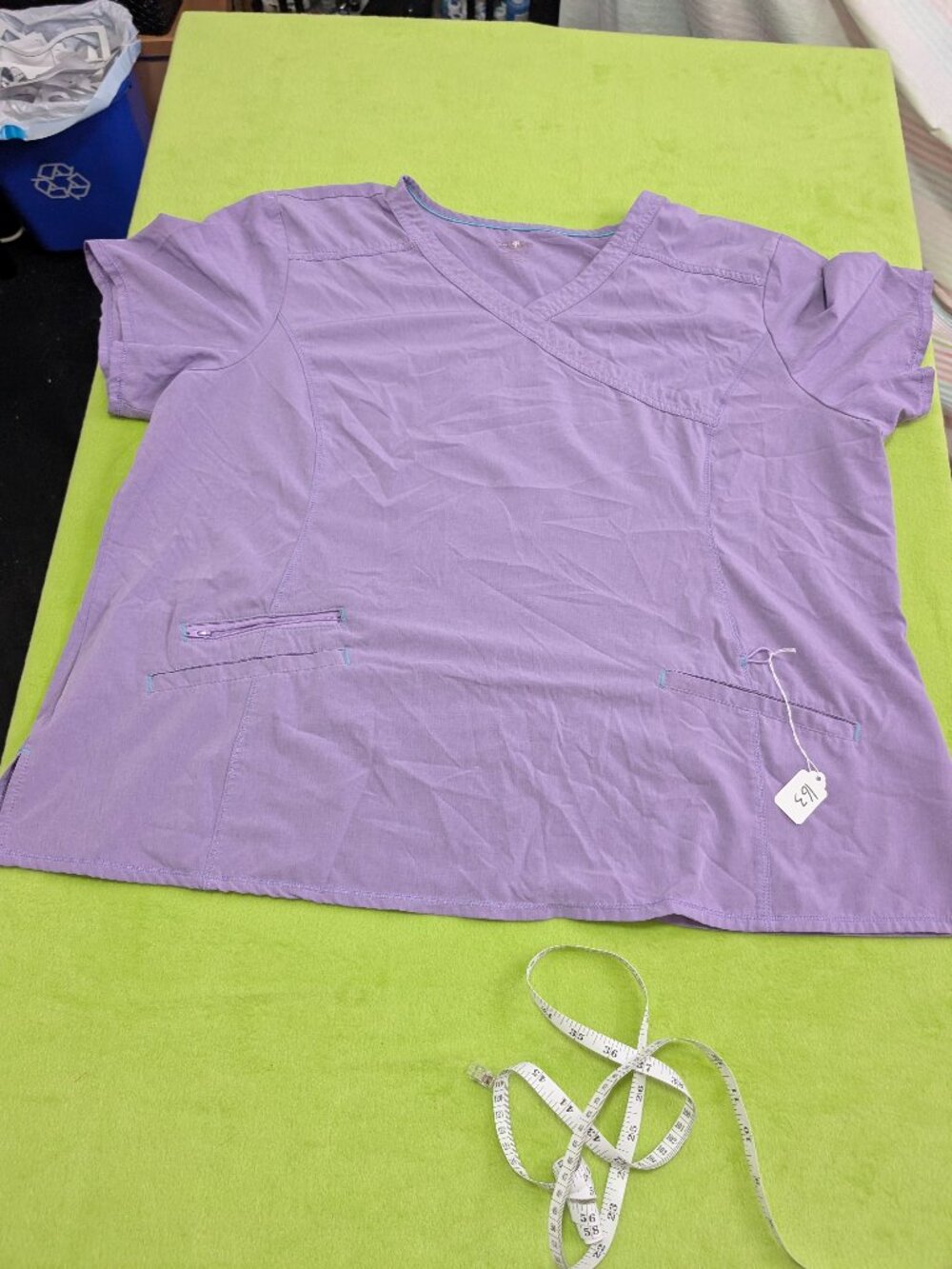 ScrubStar Women's Scrub Top Mock V-Neck, Zipper pockets 3XL